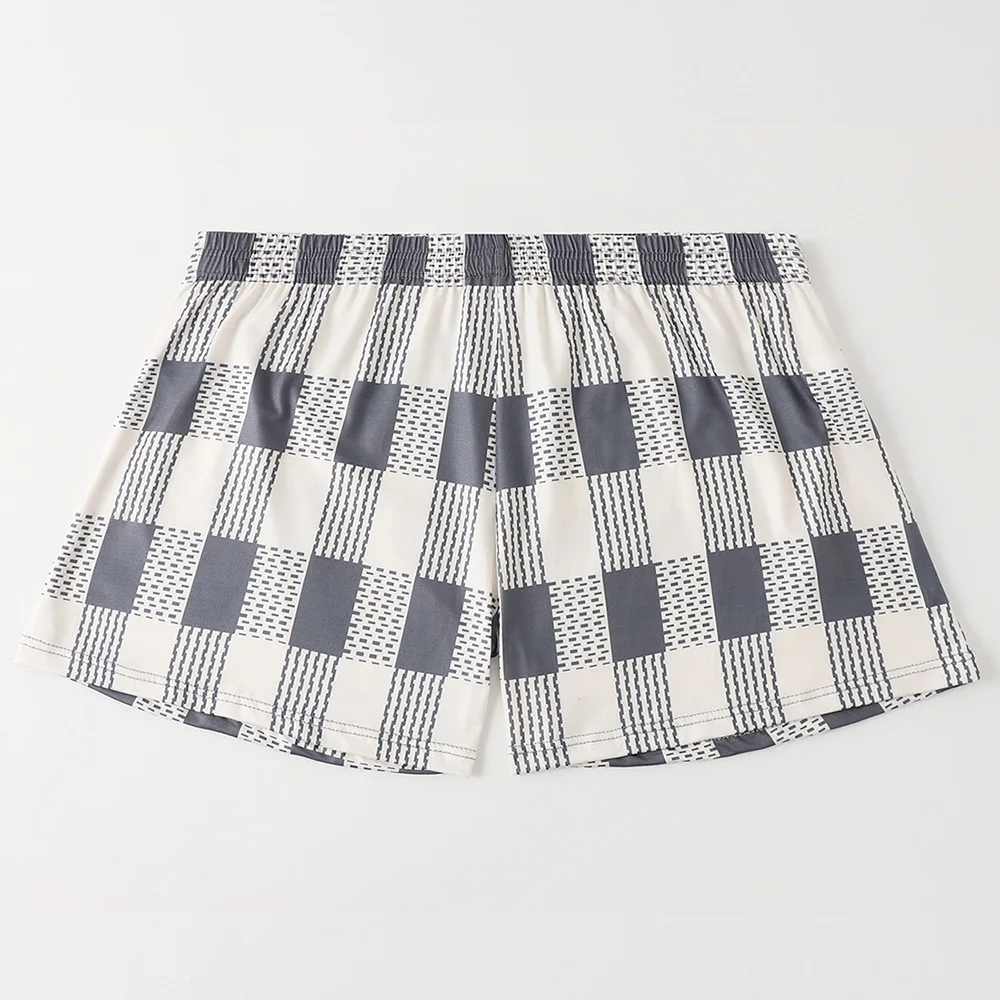 5pcs Checkered Printed Aro Pants Loose and Breathable Flat Corner Pants for Casual and Comfortable Elderly Wear Men Boxer Briefs thumbnail 2