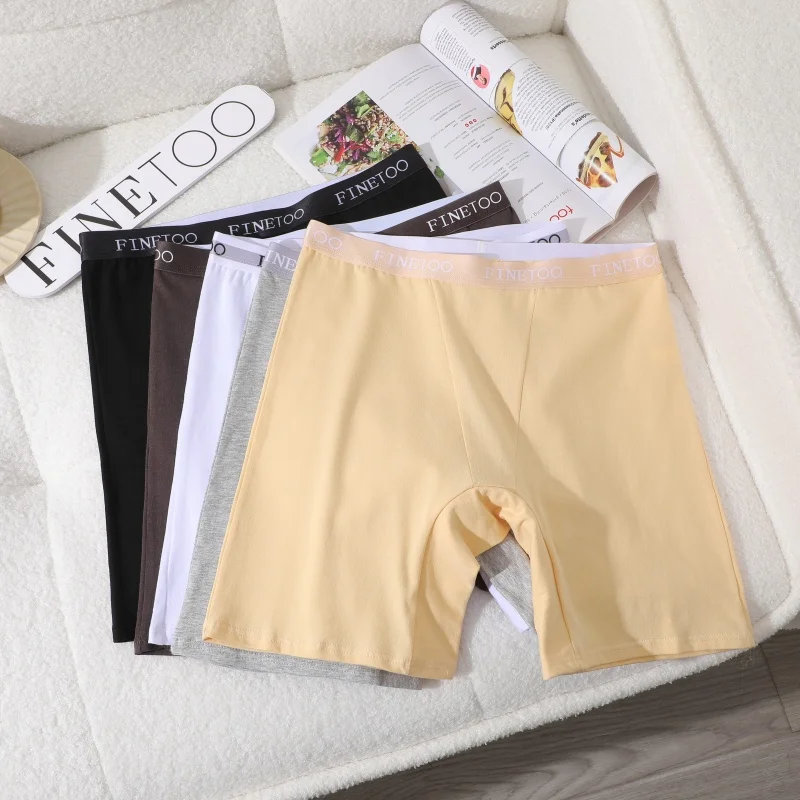 2pcs Women's High Waisted Boxer Briefs Cotton Plus Size Panties Sexy Elastic Waistband Sports Shorts Casual Comfortable Lingerie thumbnail 5