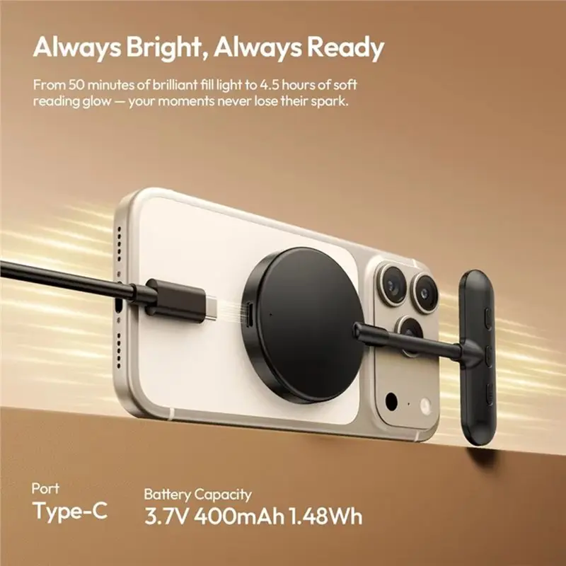 AM-M10 Magnetic Flexible Phone Light Magsafe Video Light For 17 16 15 14 For Selfie Reading Vlog thumbnail 6