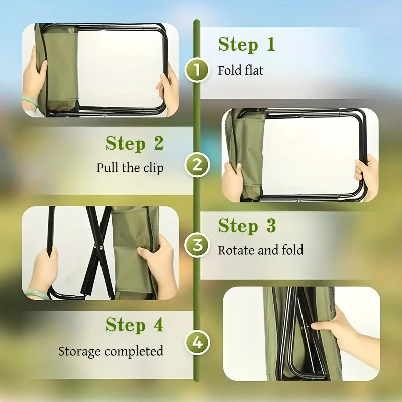 Portable Foldable Backpack Stool Lightweight Camping Fishing Picnic Chair Outdoor Outdoor Adventure Seat for Hiking Travel thumbnail 5