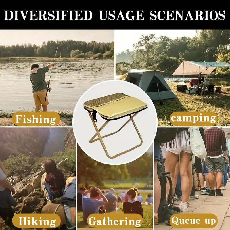 Portable Foldable Backpack Stool Lightweight Camping Fishing Picnic Chair Outdoor Outdoor Adventure Seat for Hiking Travel thumbnail 6