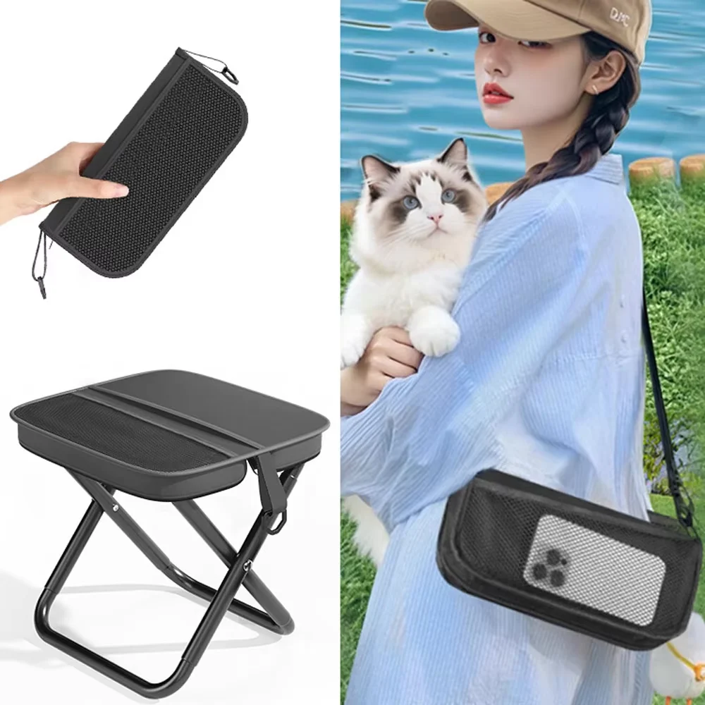 Portable Foldable Backpack Stool Lightweight Camping Fishing Picnic Chair Outdoor Outdoor Adventure Seat for Hiking Travel thumbnail 4