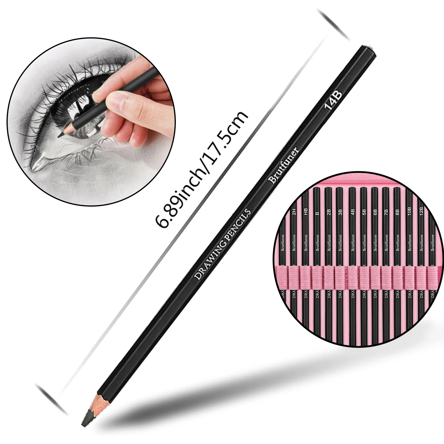 14/26/64/126 PCS Drawing Kit Sketching Pencil Set,Art Supplies with 3-Color Sketchbook,Graphite,Charcoal,Blending Tools thumbnail 2