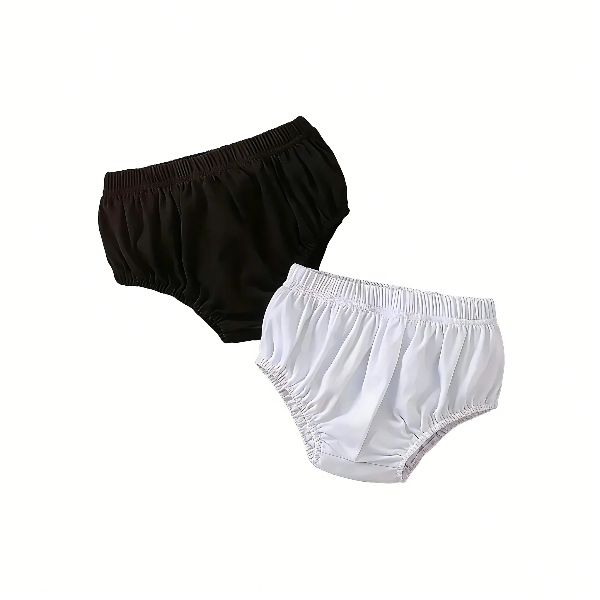 2pcs Solid Color Infant Toddler Underwear Soft Cotton Baby Girls and Baby Boys Unisex Diaper Covers Bloomers thumbnail 2