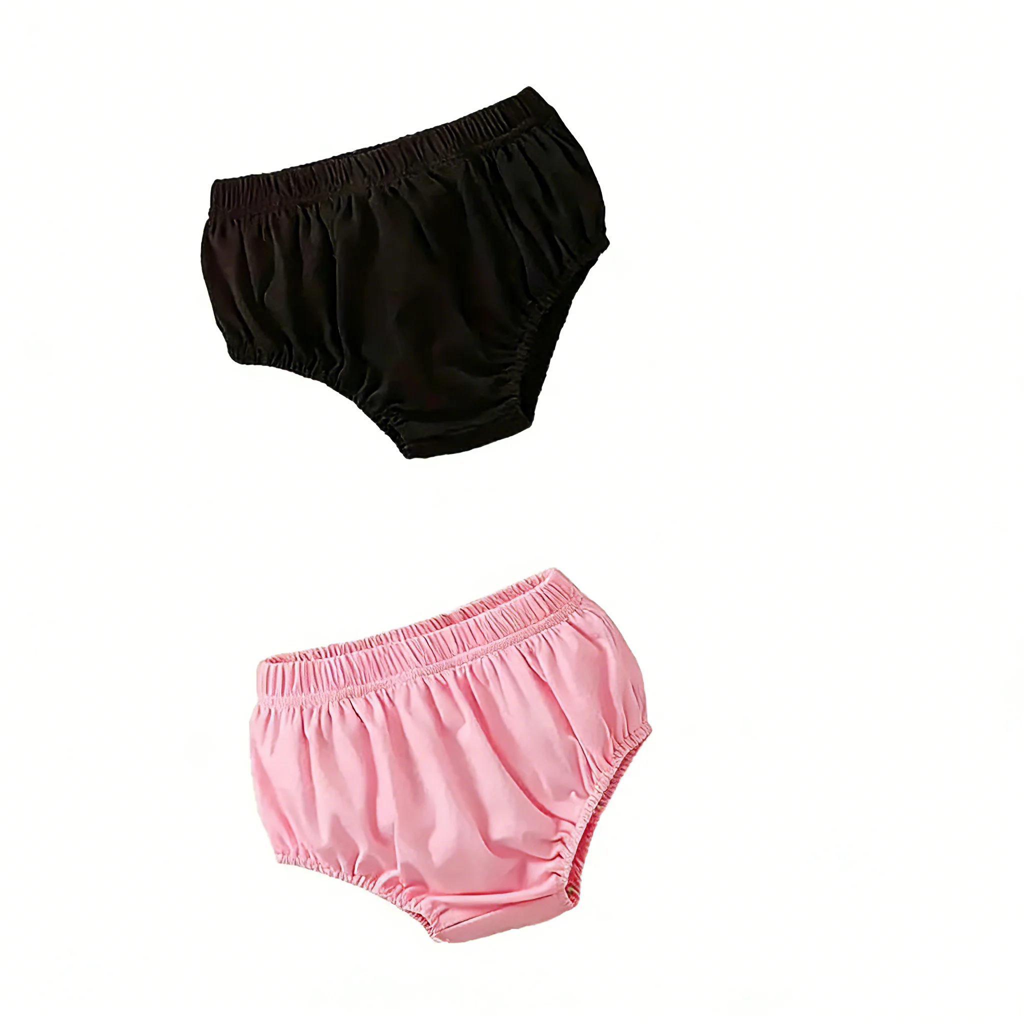 2pcs Solid Color Infant Toddler Underwear Soft Cotton Baby Girls and Baby Boys Unisex Diaper Covers Bloomers thumbnail 3