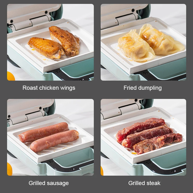 Multifunction Sandwich Light Food Maker Double-sided Heating Bread Toaster Breakfast Baking Machine Ceramic Coating Grilling Pan thumbnail 5