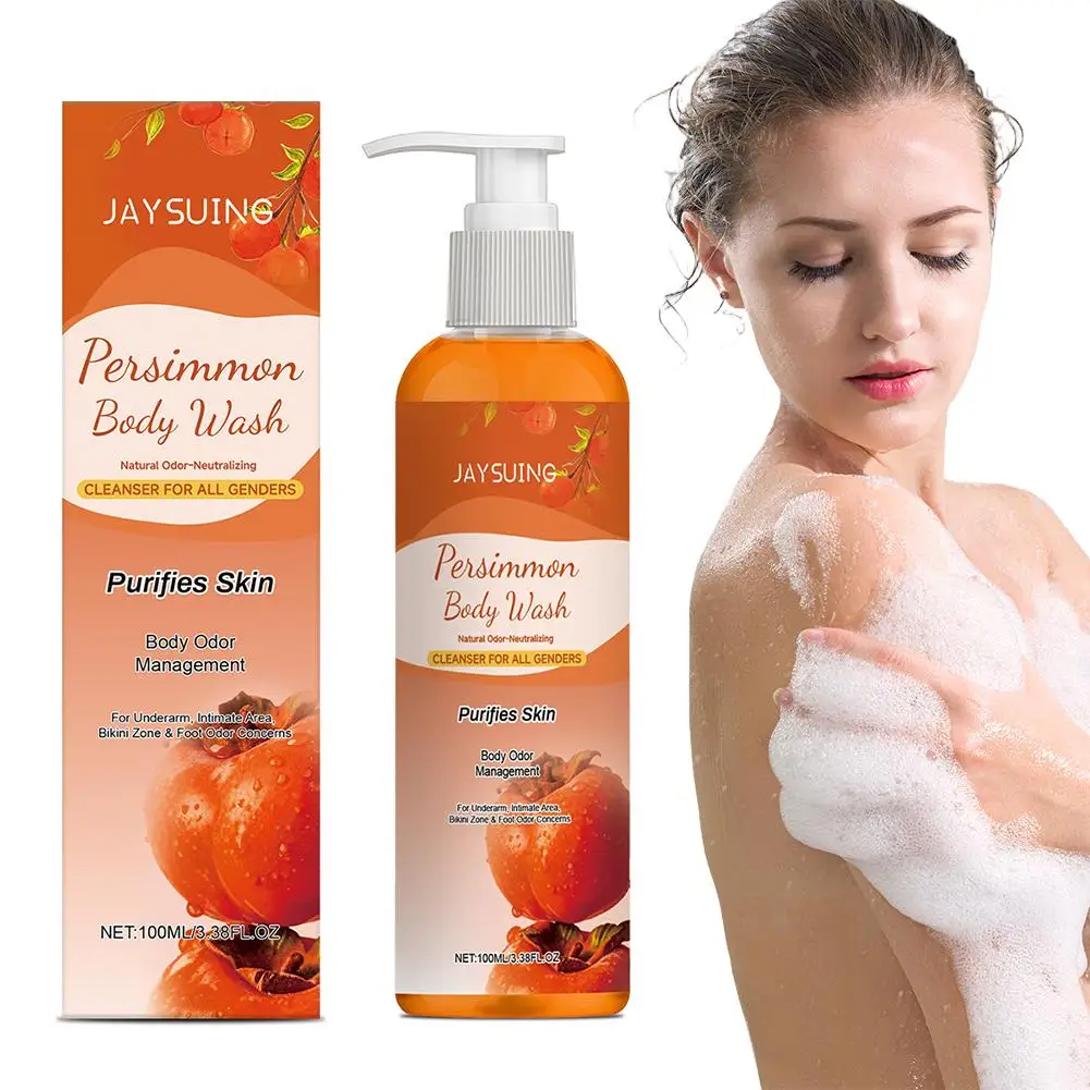 Persimmon Scent Shower Gel & Deodorant Soap Deep Cleansing Body Wash Remove Stubborn Odors Moisturizing Nourish Smooth Skin thumbnail 4
