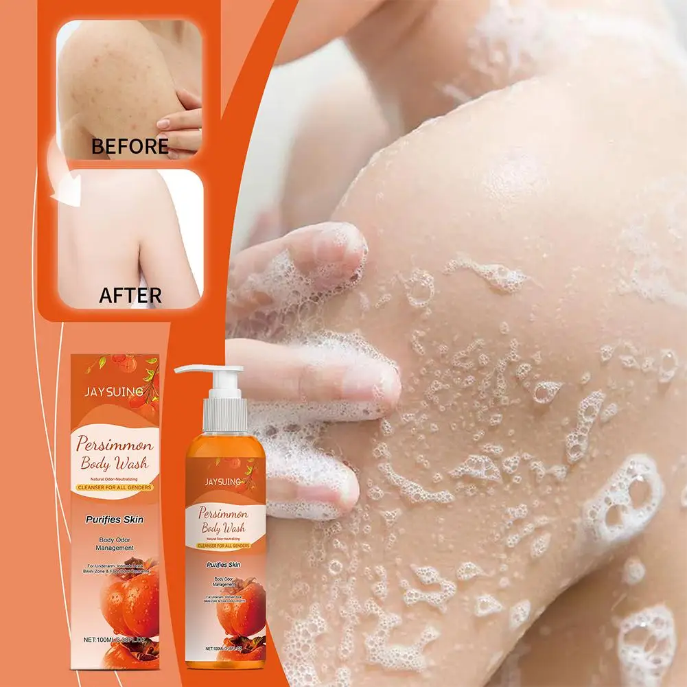 Persimmon Scent Shower Gel & Deodorant Soap Deep Cleansing Body Wash Remove Stubborn Odors Moisturizing Nourish Smooth Skin thumbnail 5