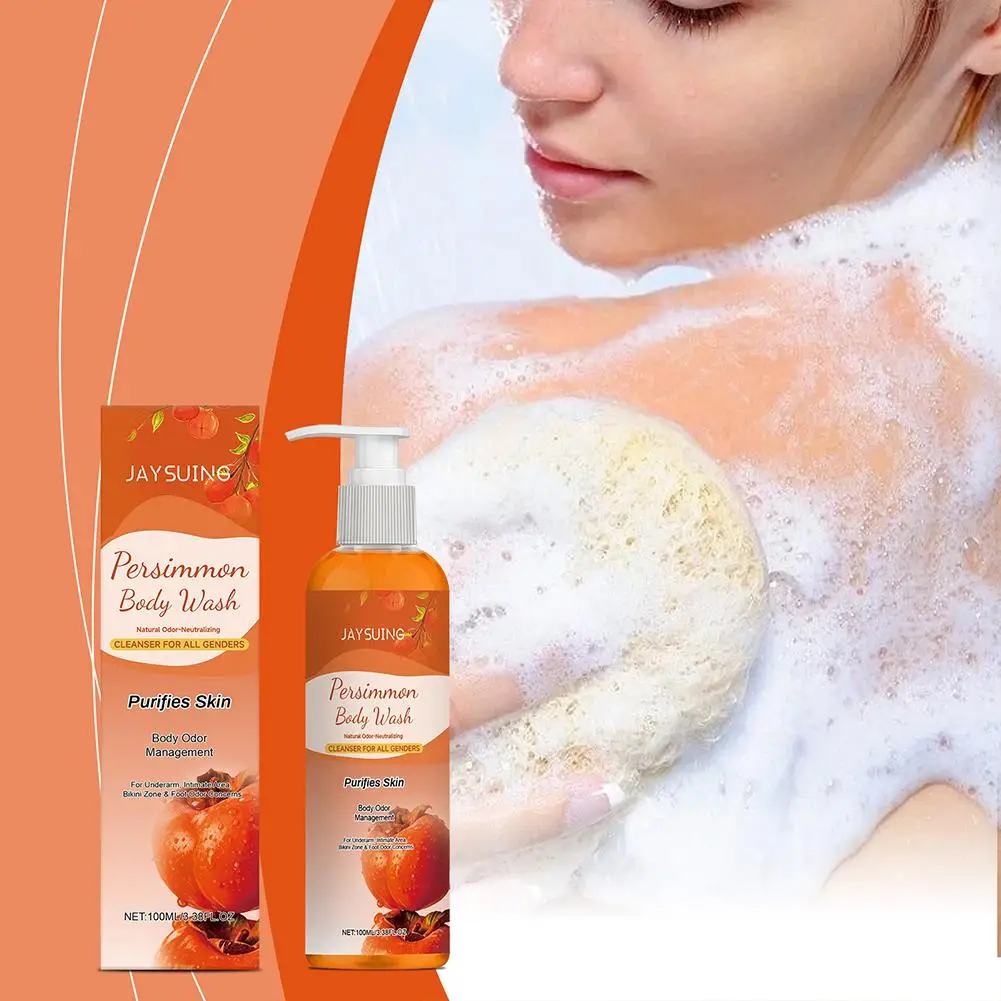 Persimmon Scent Shower Gel & Deodorant Soap Deep Cleansing Body Wash Remove Stubborn Odors Moisturizing Nourish Smooth Skin thumbnail 6
