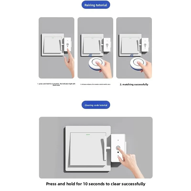 Wireless Control Light Switch Off Tool Automatic Button Indoor Light Switch Button Portable Smart Wireless Control Button thumbnail 5