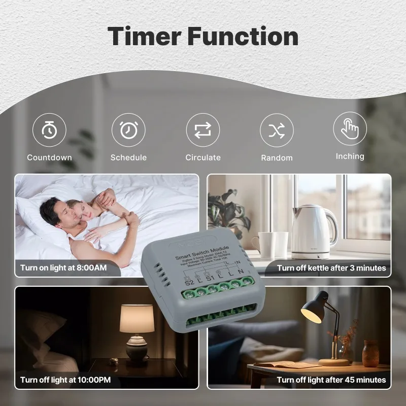 MOES Tuya WiFi/Zigbee Mini Smart Switch Module DIY 1-4 Gang Voice Control Timer Home Automation Works With Alexa Google Home thumbnail 4