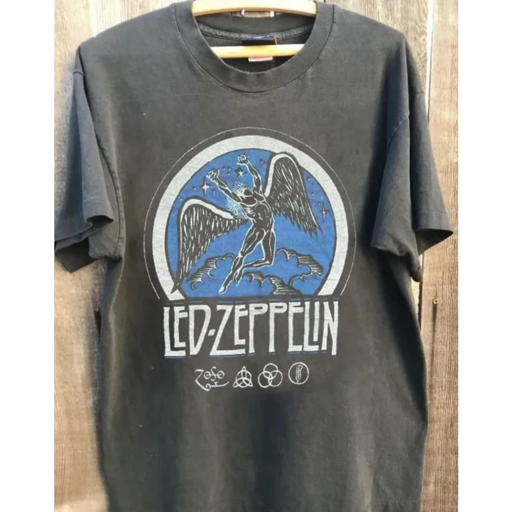 Led Zeppelin Band 1975 Tour Men's T-shirt Casual and Comfortable Spring and Summer New Product Unisex T-shirt