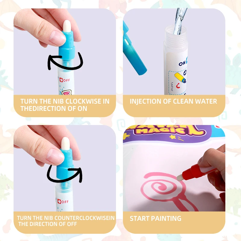 Reusable Children's Watercolor Painting Pad Portable No-Mess Creative Toy Ideal Birthday Gift for Kids Christmas thumbnail 3