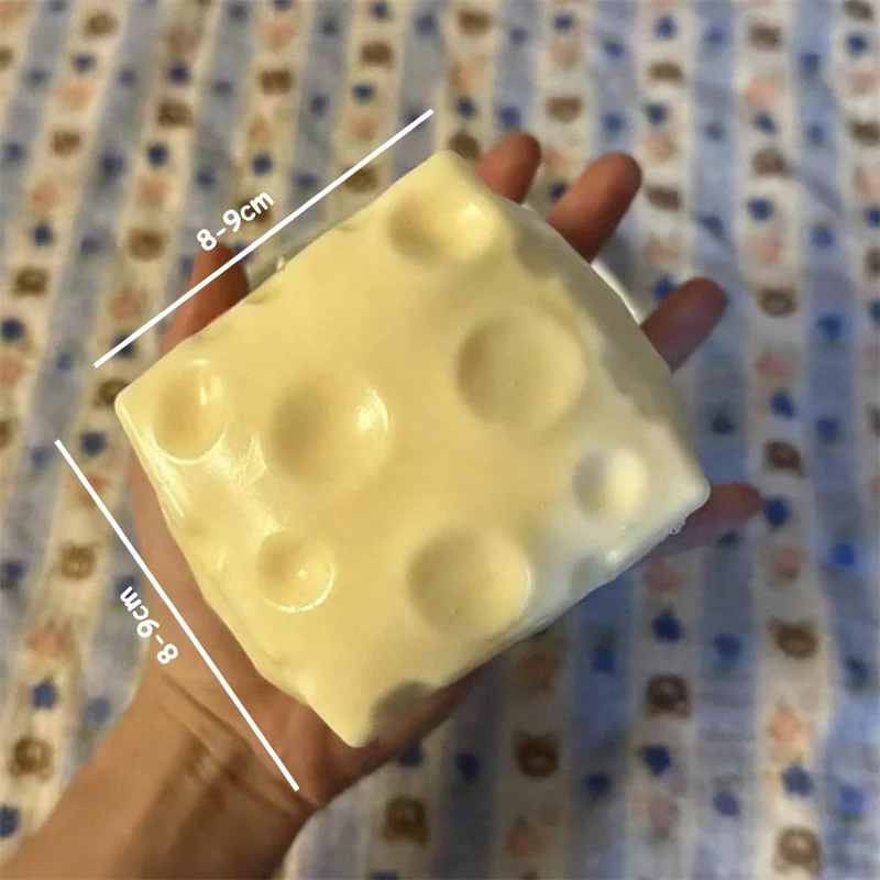 *-*Jumbo Cheese Cube Stress Ball Big Cheese Shapeable Squeeze Ball Non-Bounce Fidget Toy ASMR Sensory Anti-Stress Festival Gift thumbnail 2