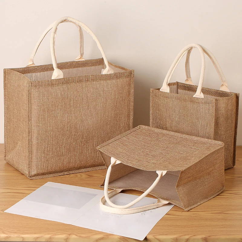 Cotton tote bag, jute handbag, jute bag, cotton tote bag thumbnail 3