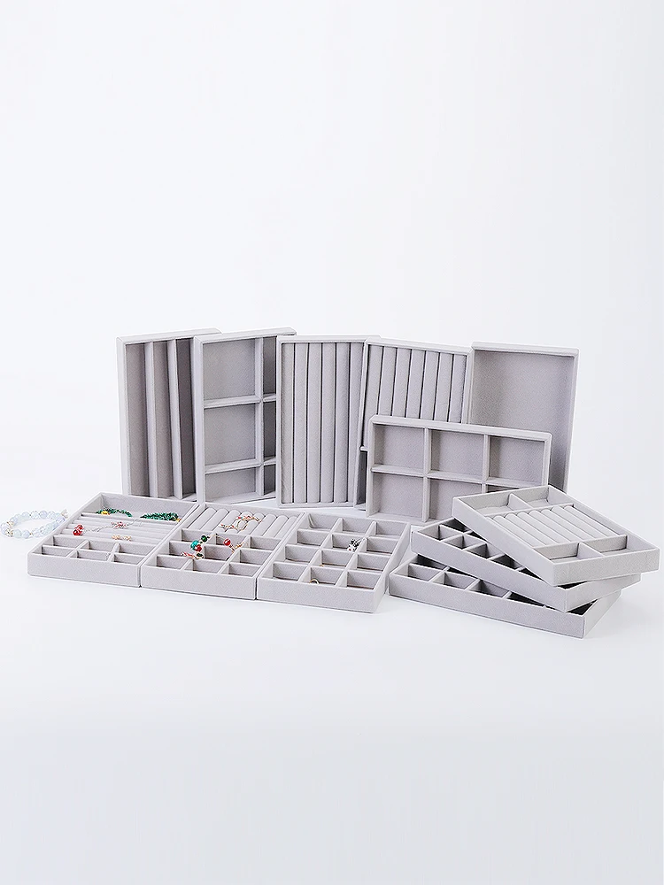 1 set, (including 8PCS) flocking jewelry box jewelry tray