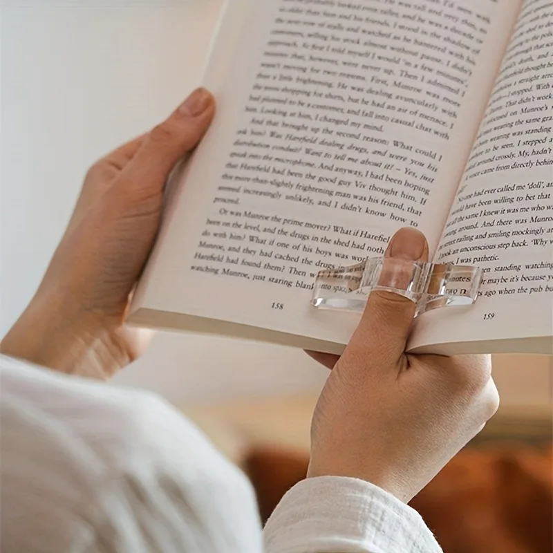 Clear Acrylic Thumb Book Supporter - Book Page Expander Bookmark thumbnail 2