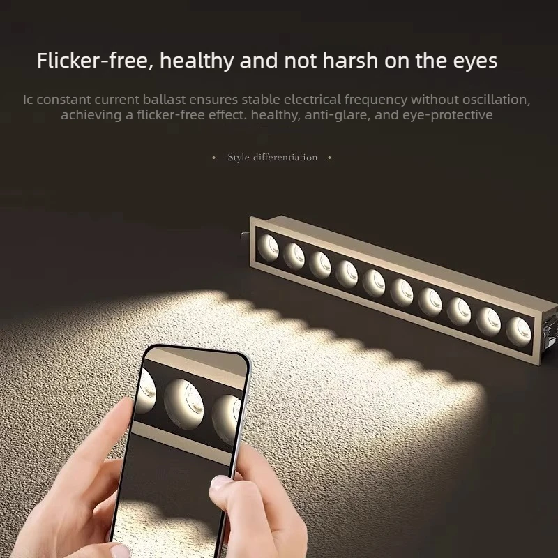 new LED line Downlight Recessed Rectangle Grille Ceiling Lamp 10W 20W 30W AC85~265V LED Spot Light For Home Shop Decor Living thumbnail 2