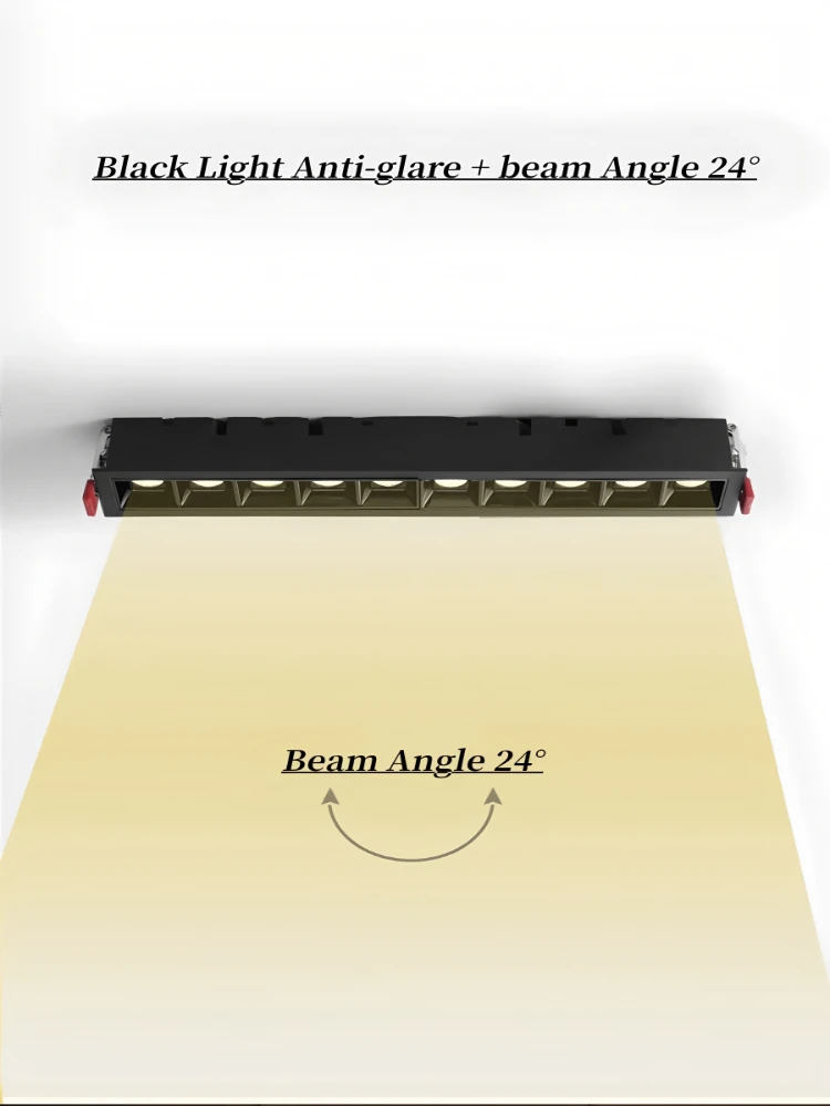 new LED line Downlight Recessed Rectangle Grille Ceiling Lamp 10W 20W 30W AC85~265V LED Spot Light For Home Shop Decor Living thumbnail 3