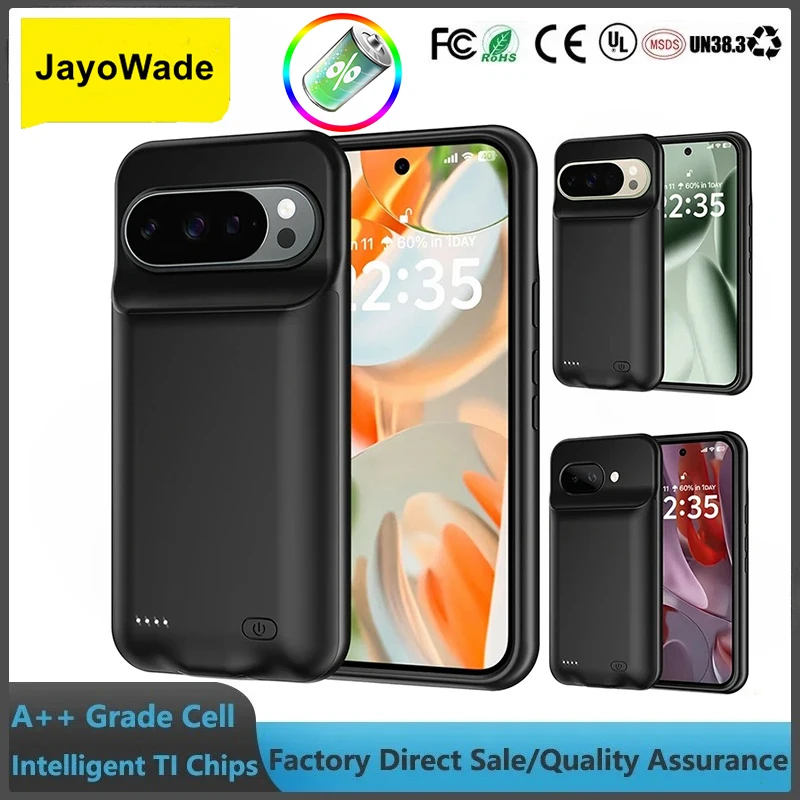 10000mAh Science Technology Battery Charger Case for Google Pixel Series 6A 7A 8A 9 10 Pro XL 9A Power Bank Charging Phone Cover