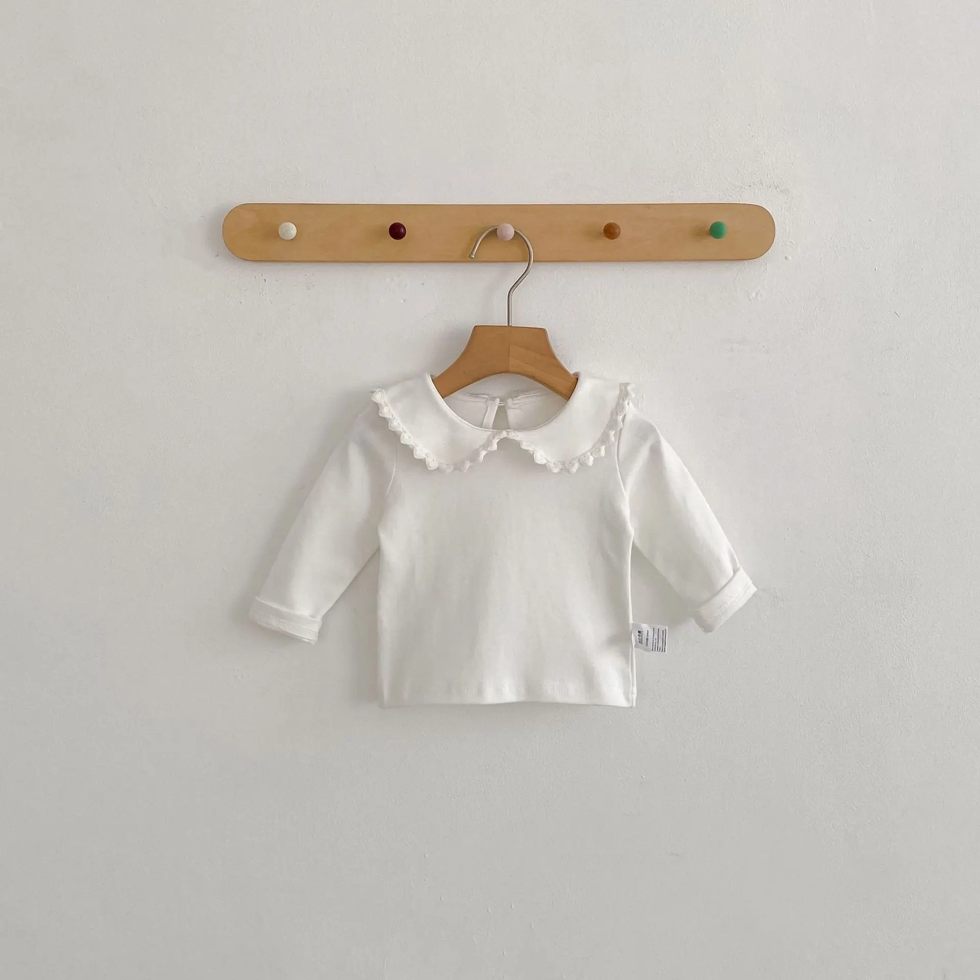 New Baby and Children's Clothing Female Baby Doll Collar Long Sleeve Bottom Top