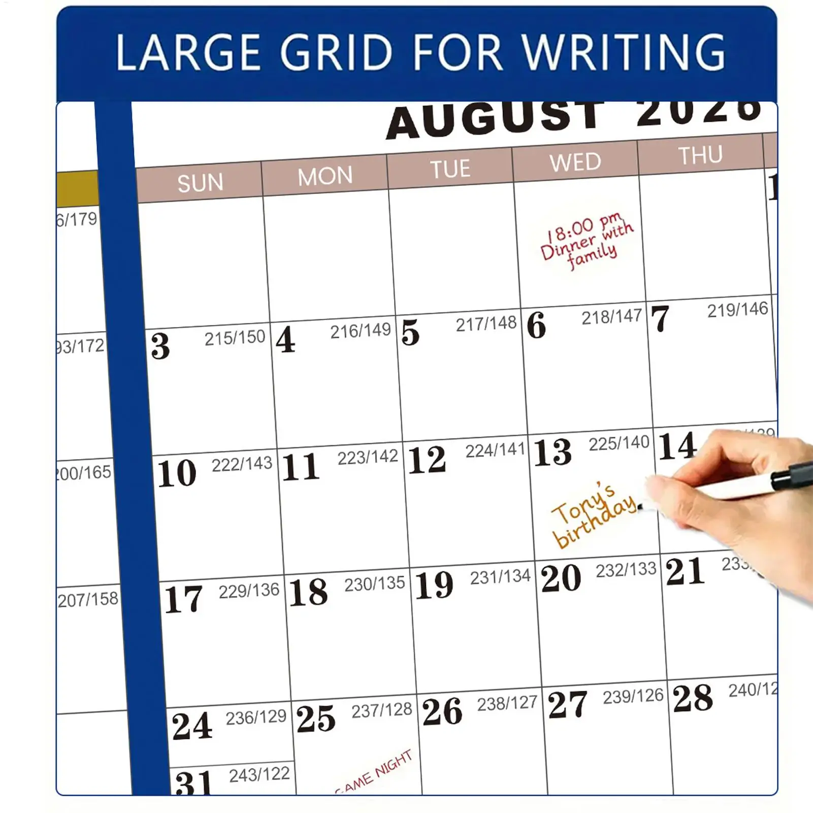 NEW Large Wall Calendar Dry Erase 12 Month Wall Annual Calendar 2026 Yearly Schedule Organizer For Indoor Home Fridge Office thumbnail 3