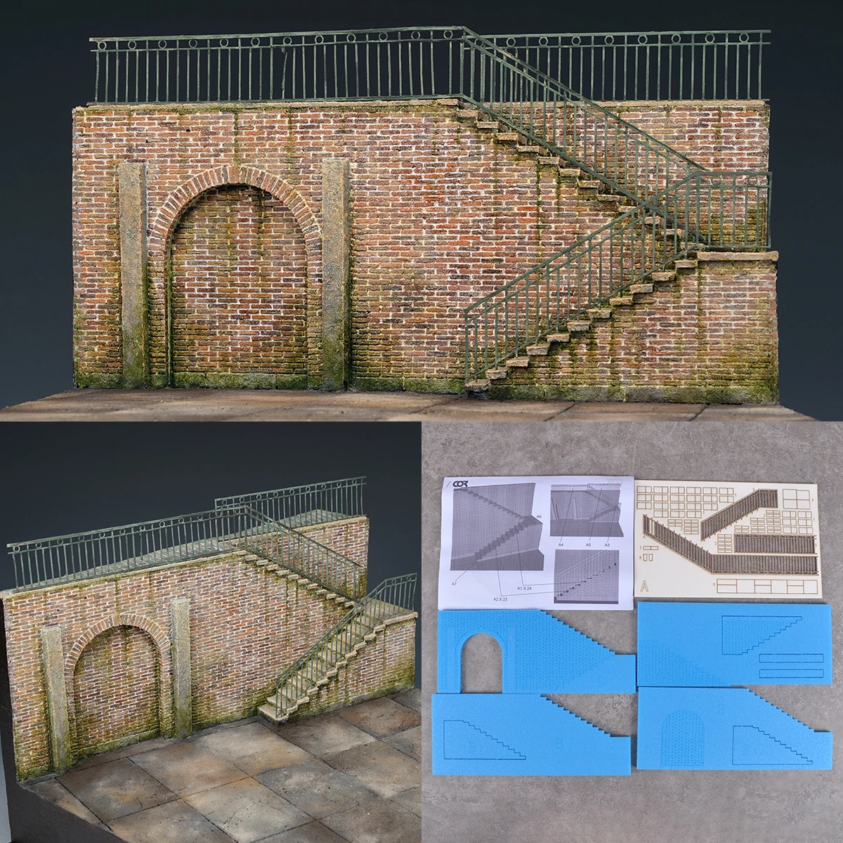 Assembly Architectural Building model sand table Outdoor factory shed Repair workshop diorama Scale model kit stand 1/35