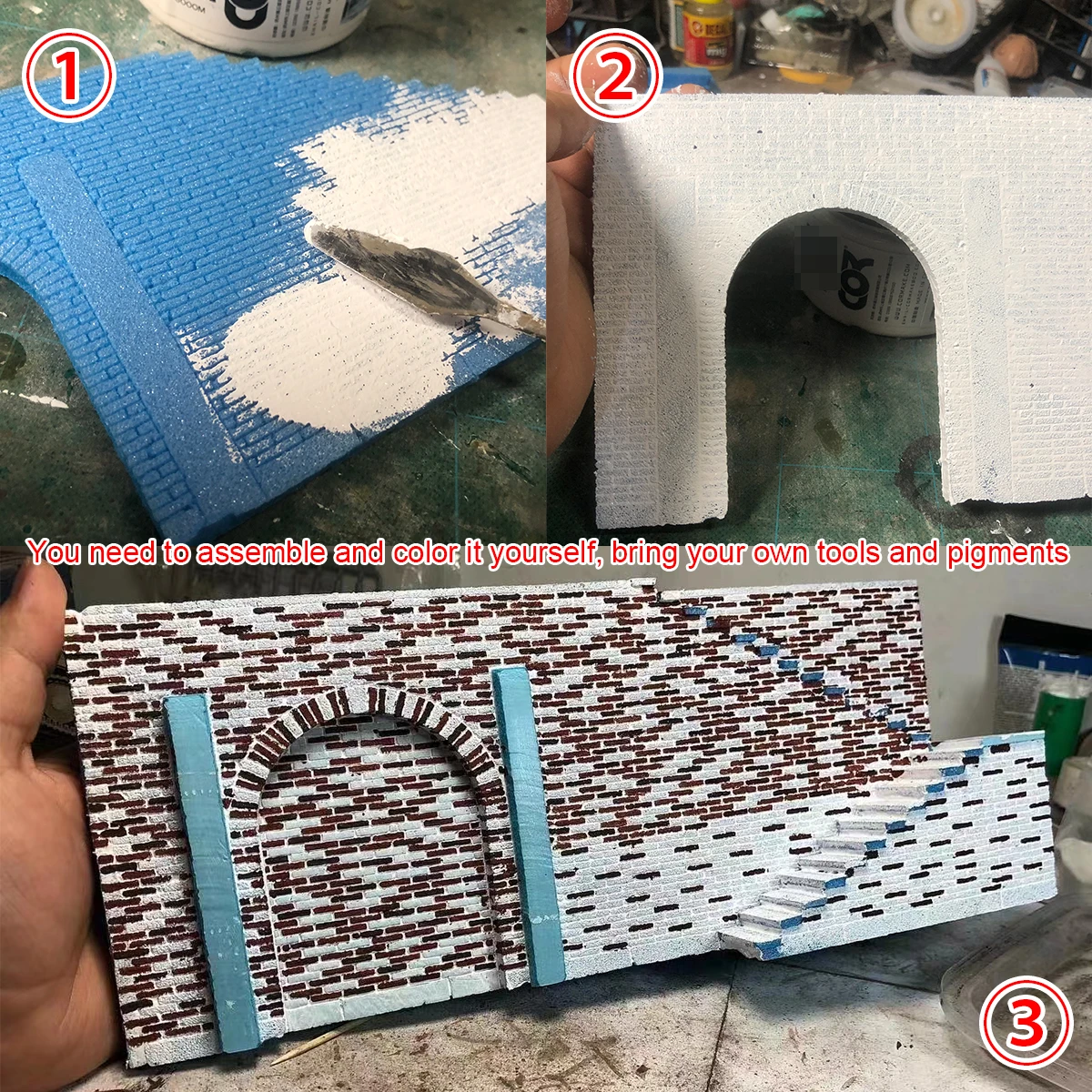 Assembly Architectural Building model sand table Outdoor factory shed Repair workshop diorama Scale model kit stand 1/35 thumbnail 3