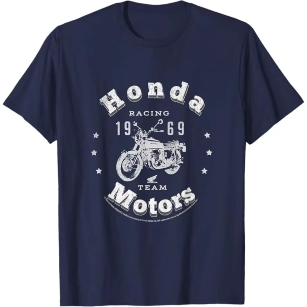 Honda 2026 New Hot Men's and Women's T-shirt Powersport 1969 Racing Tee Summer New Riding Off-road Spring Motorcycle Racing Top
