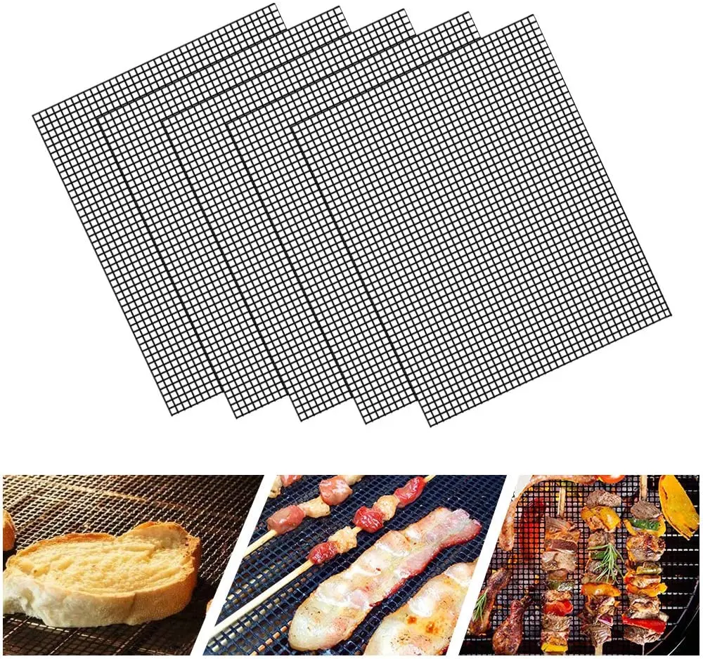 Barbecue Mats Barbecue Grill Mesh High Temperature Resistant Cuttable Barbecue Liner Barbecue Grill Mesh Meat Slices Food Grade thumbnail 2