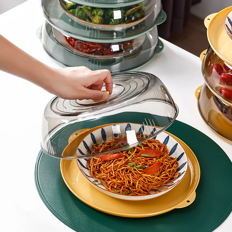 1pc Reusable Food Protective Cover Anti Dust Insect Proof Heat Preservation Dish Cover Lightweight Plastic Kitchen Accessory thumbnail 3