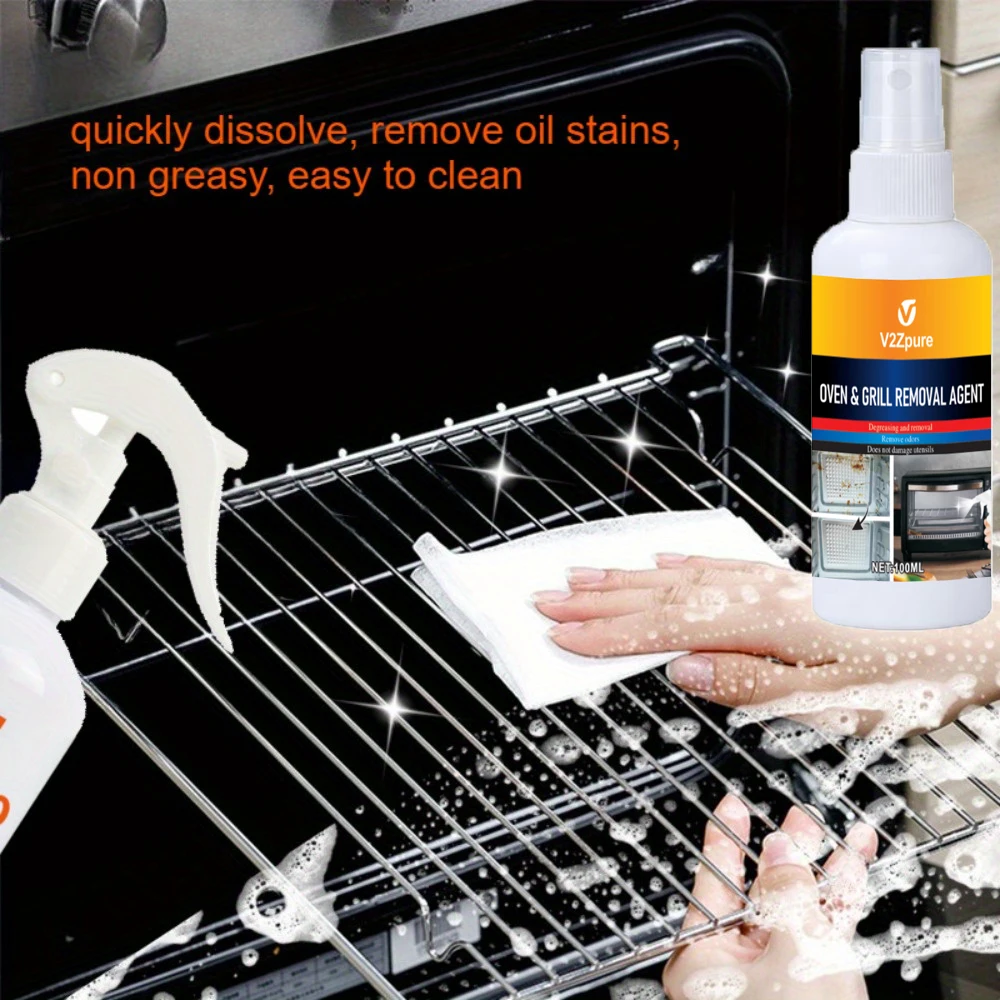 Oven Grill Cleaner Kitchen Cleaner, Cooktop Degreaser Deodorizer Grease Stain Remover for Grills, Microwaves, Gas Stoves, Tile K thumbnail 3