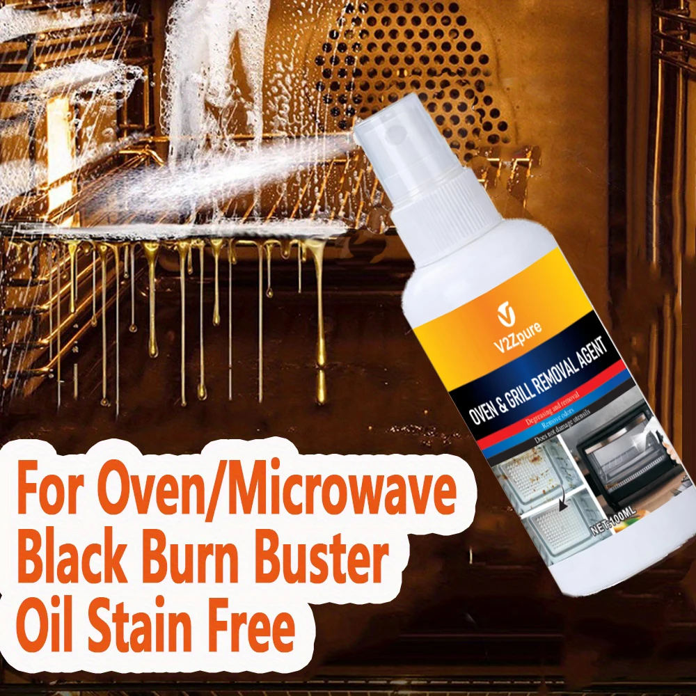Oven Grill Cleaner Kitchen Cleaner, Cooktop Degreaser Deodorizer Grease Stain Remover for Grills, Microwaves, Gas Stoves, Tile K