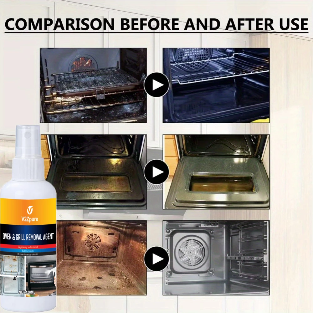 Oven Grill Cleaner Kitchen Cleaner, Cooktop Degreaser Deodorizer Grease Stain Remover for Grills, Microwaves, Gas Stoves, Tile K thumbnail 4