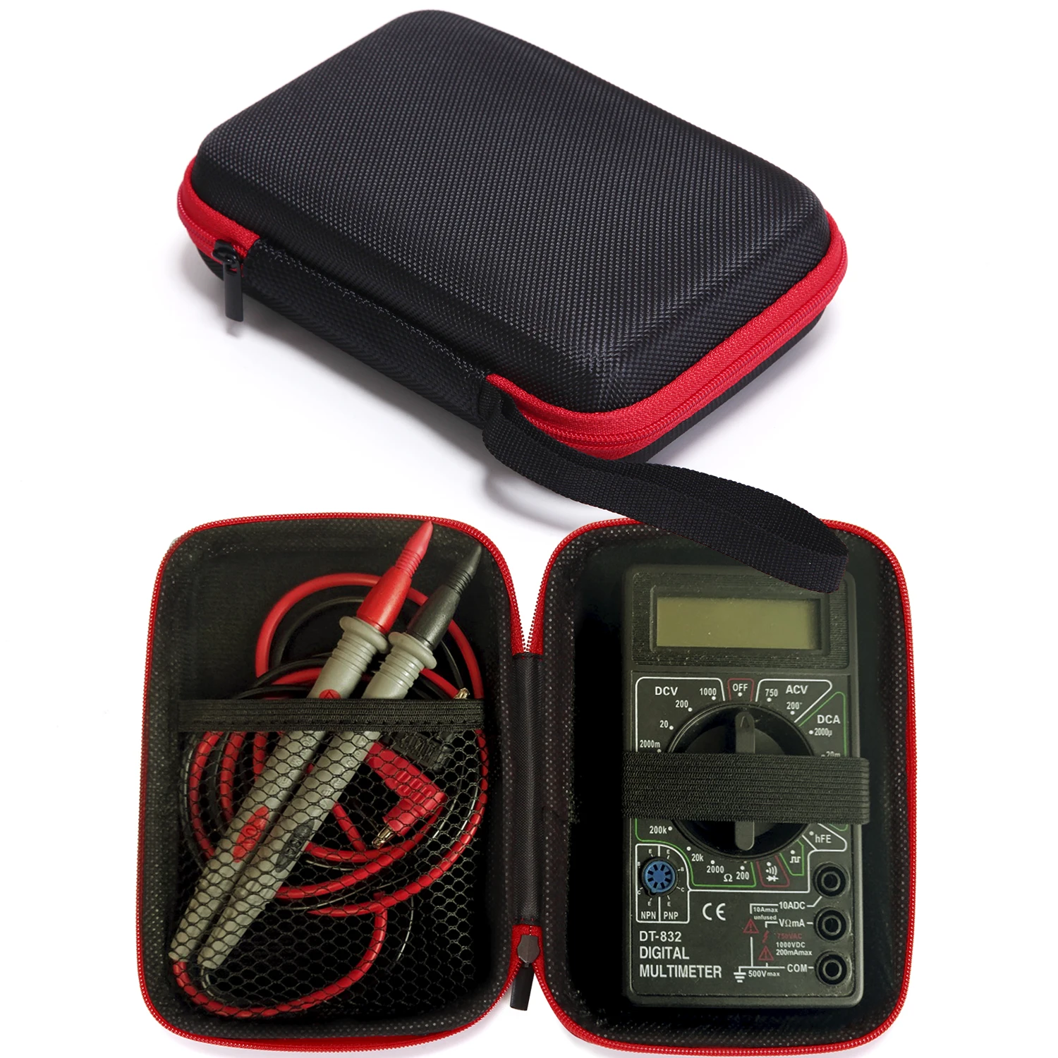 Multimeter Storage Organizer Waterproof Hard Case with Mesh Pocket & Tool Compartments for Electrical Tool Kits thumbnail 2