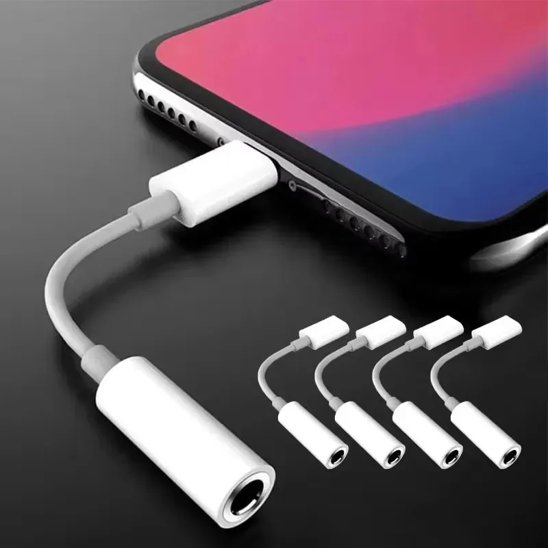1-6pcs For Lighting Headphone Adapter for IPhone 11 12 13 14 Pro Max 12Mini SE XR X 8 7 + IOS To 3.5 Mm Jack AUX Audio Cable thumbnail 2