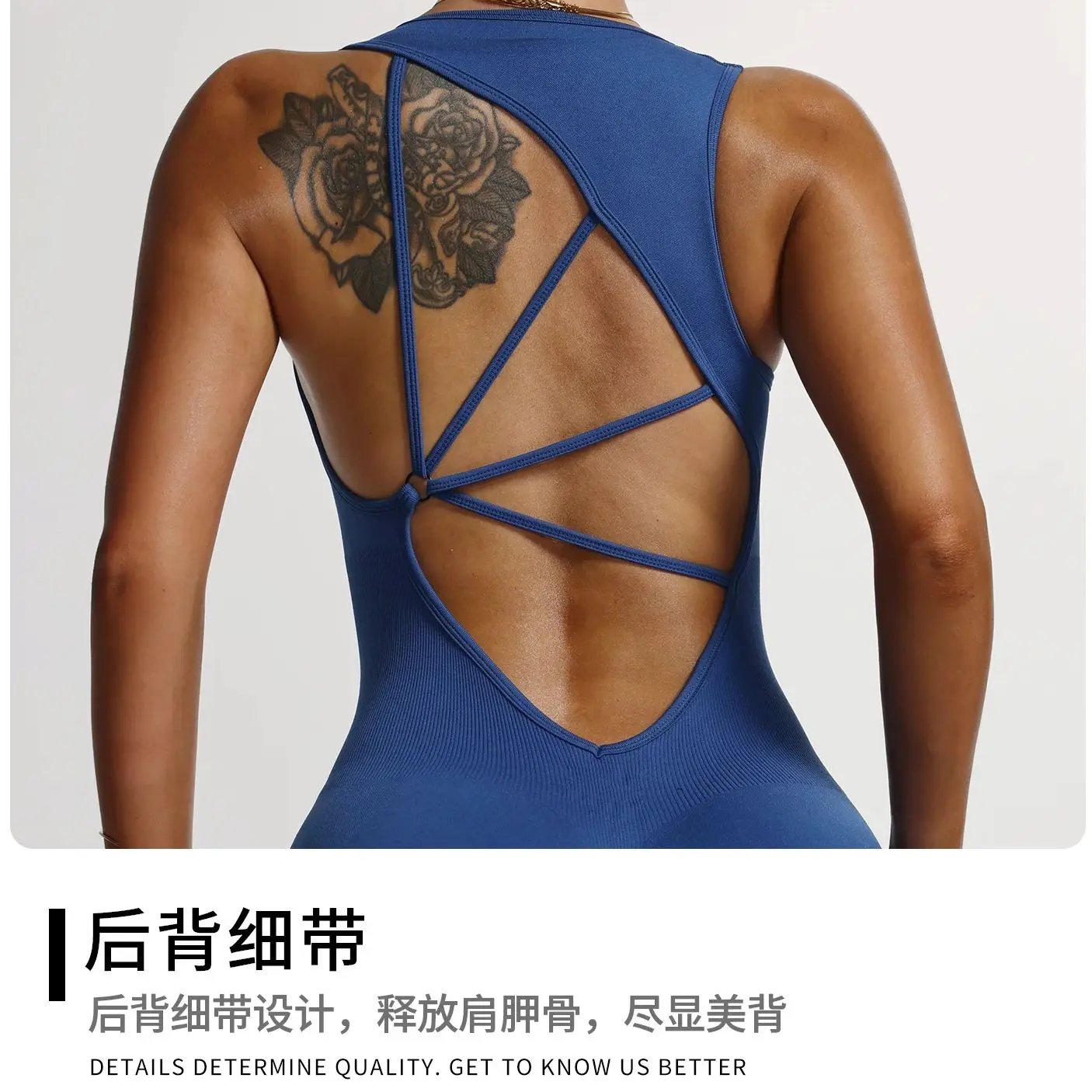 Seamless Yoga Jumpsuit Backless Romper Criss Cross Bodysuit Women Scrunch Butt Lift Workout Gym Fitness Clothing One Piece thumbnail 5