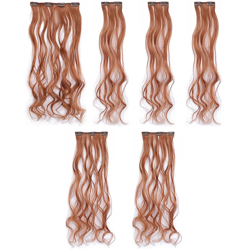 Synthetic Water Wave Clip in Hair Extensions 24 Inch Long 16 Clips Full Head Wig for Women Daily Fashion Cosplay Party Styling thumbnail 3