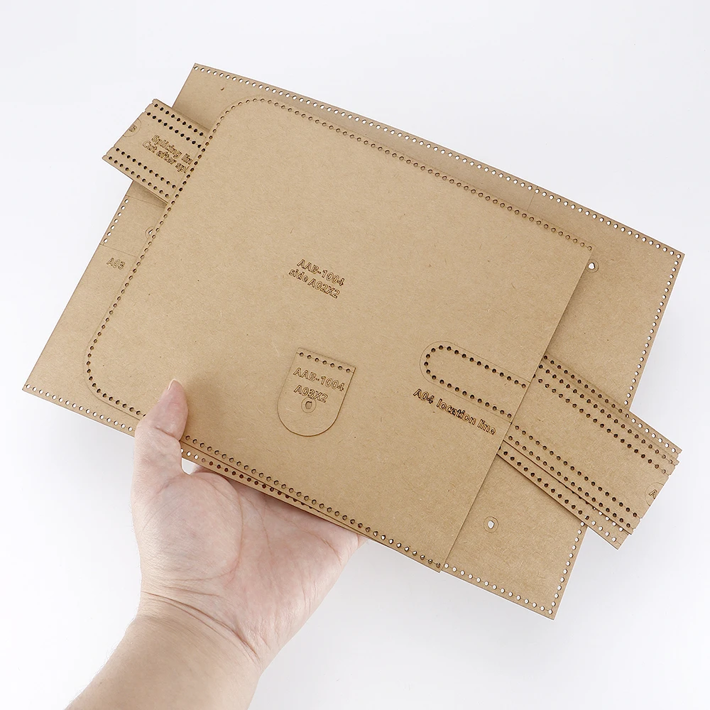 1set DIY leather handicraft paper templates, kraft paper paper drawing pattern stencil for manual cutting making bucket hand bag thumbnail 4