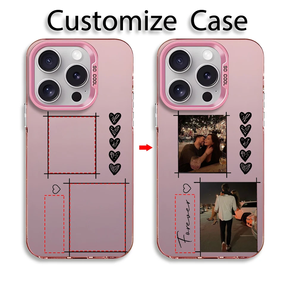 DIY Name Personalised Photos Customized Luxury IMD Cover For iPhone 11 12 13 14 15 16 17 Air Pro Max 7 8 Plus X XS XR 16E Gift