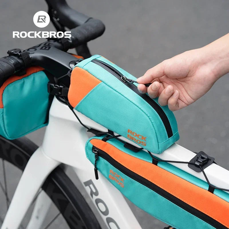 ROCKBROS Polyester Portable Bottle Long-Distance Travel Bicycle Bag Saddle Bags Set Waterproof Combo Front Bag Triangle Tube Bag thumbnail 2