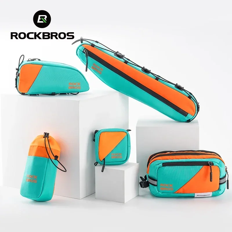 ROCKBROS Polyester Portable Bottle Long-Distance Travel Bicycle Bag Saddle Bags Set Waterproof Combo Front Bag Triangle Tube Bag thumbnail 4