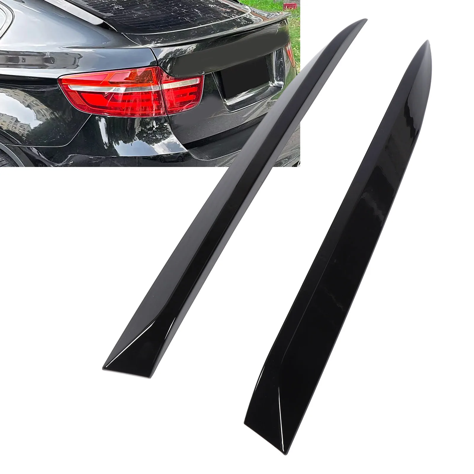 Car Rear Window Side Spoiler Glossy Black Tail Window Side Wing Cover Trim for X6 E71 E72 2008-2014 Rear Window Side Spoiler thumbnail 2