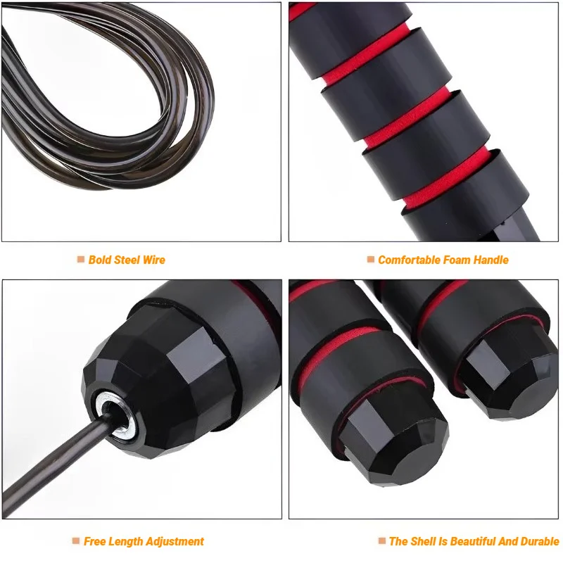 The New Jump Rope Steel Wire Skipping Exercise Adjustable Jumping Fitness Workout Training Home Sport Equipment Tangle-Free thumbnail 5