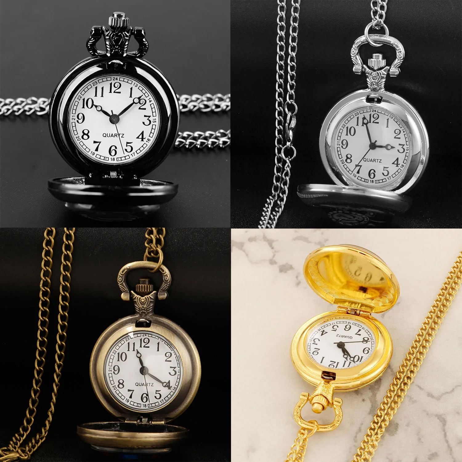 Personalise Photo Vintage Customization Quartz Pocket Watch Men Women Pendant Necklace Chain Clock Watch Birthday Jewelry Gift thumbnail 5