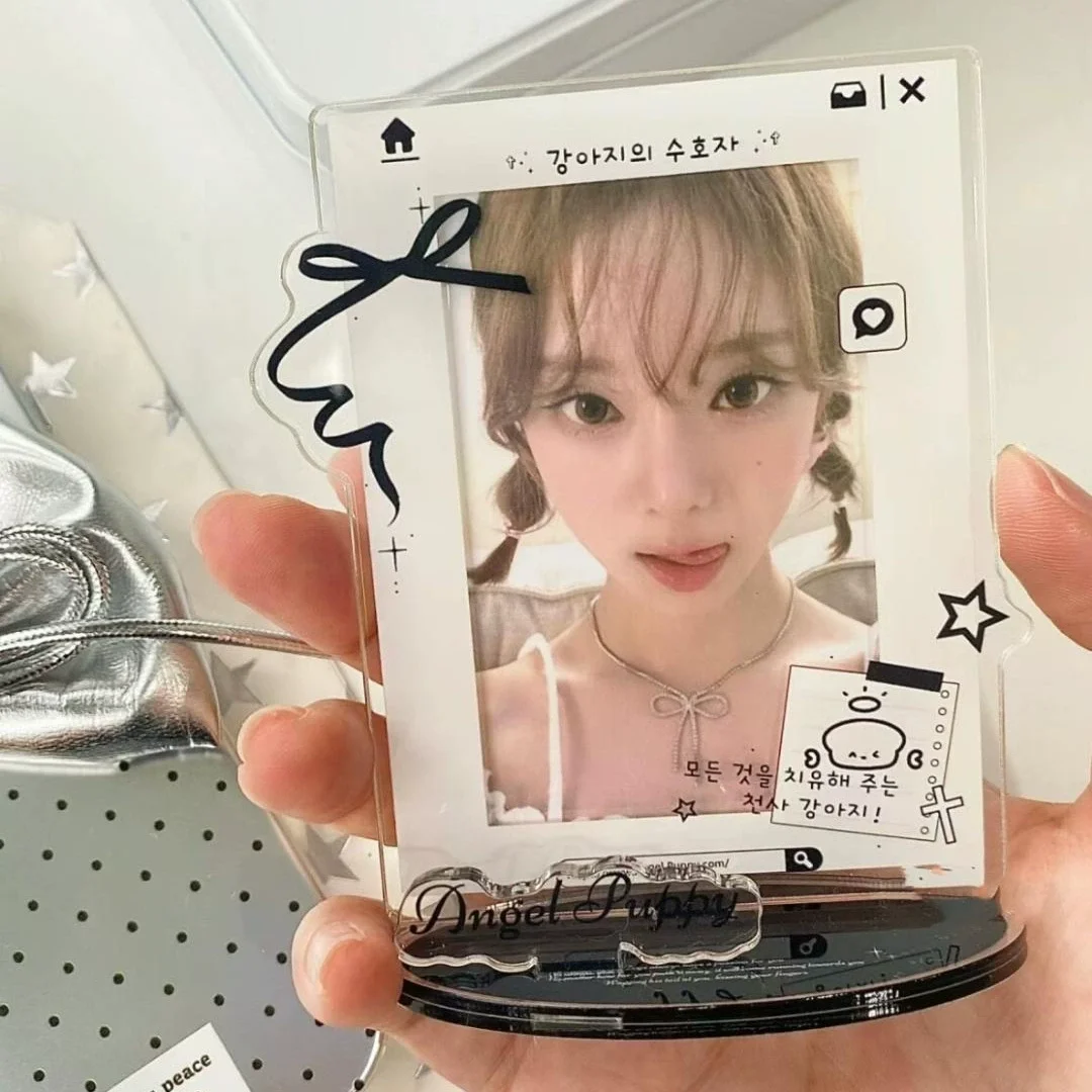 3inch Kpop Photocard Holder ID Card Display Stand Cute Bowknot Acrylic Photocard Stand Photo Frame Cartoon Style Protect Frame thumbnail 3