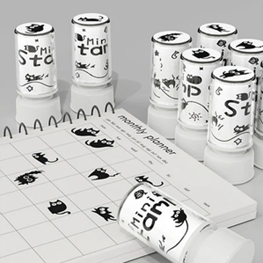 Cute black cat stamp, with 8 different cat patterns. Durable and easy to use, suitable for scrapbooks and handicrafts thumbnail 5
