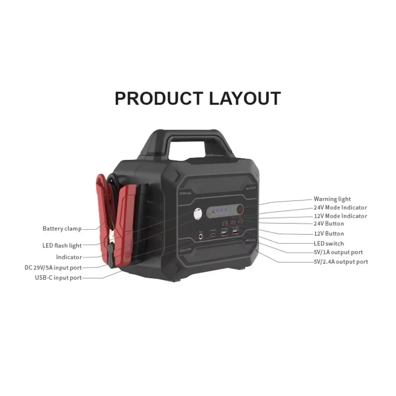 CARKU 24 Volt power bank Jump Starter Booster cold starting Pack with 12V for Heavy tractor thumbnail 2