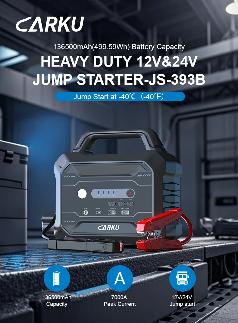 CARKU 24 Volt power bank Jump Starter Booster cold starting Pack with 12V for Heavy tractor thumbnail 4