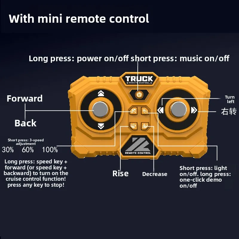 2-in-1 Desktop Mini Alloy Toy 1:64 Bluetooth Remote Control Forklift Car with Trailer Christmas New Year Gift in Color Box thumbnail 5